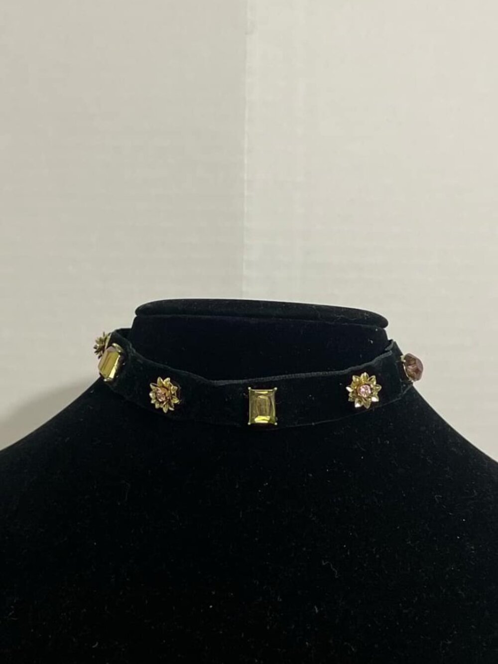 Robert Rose Gem Studded Velvet Choker